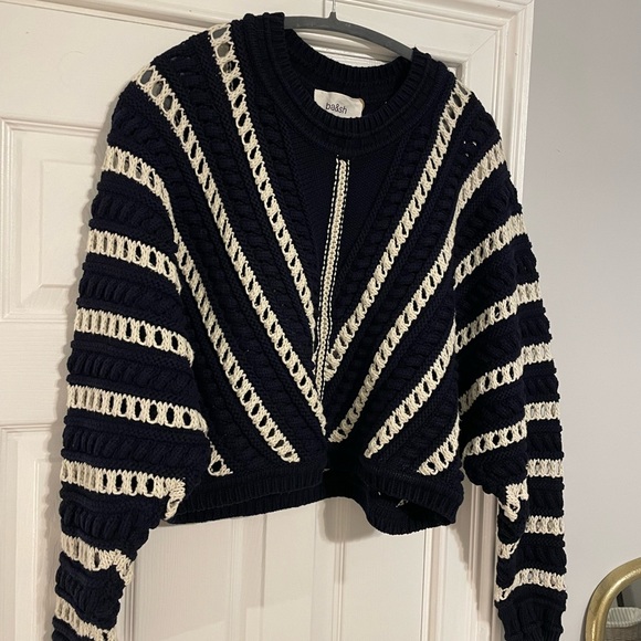 ba&sh Sweaters - BASH BA&SH navy and cream knit sweater NWT